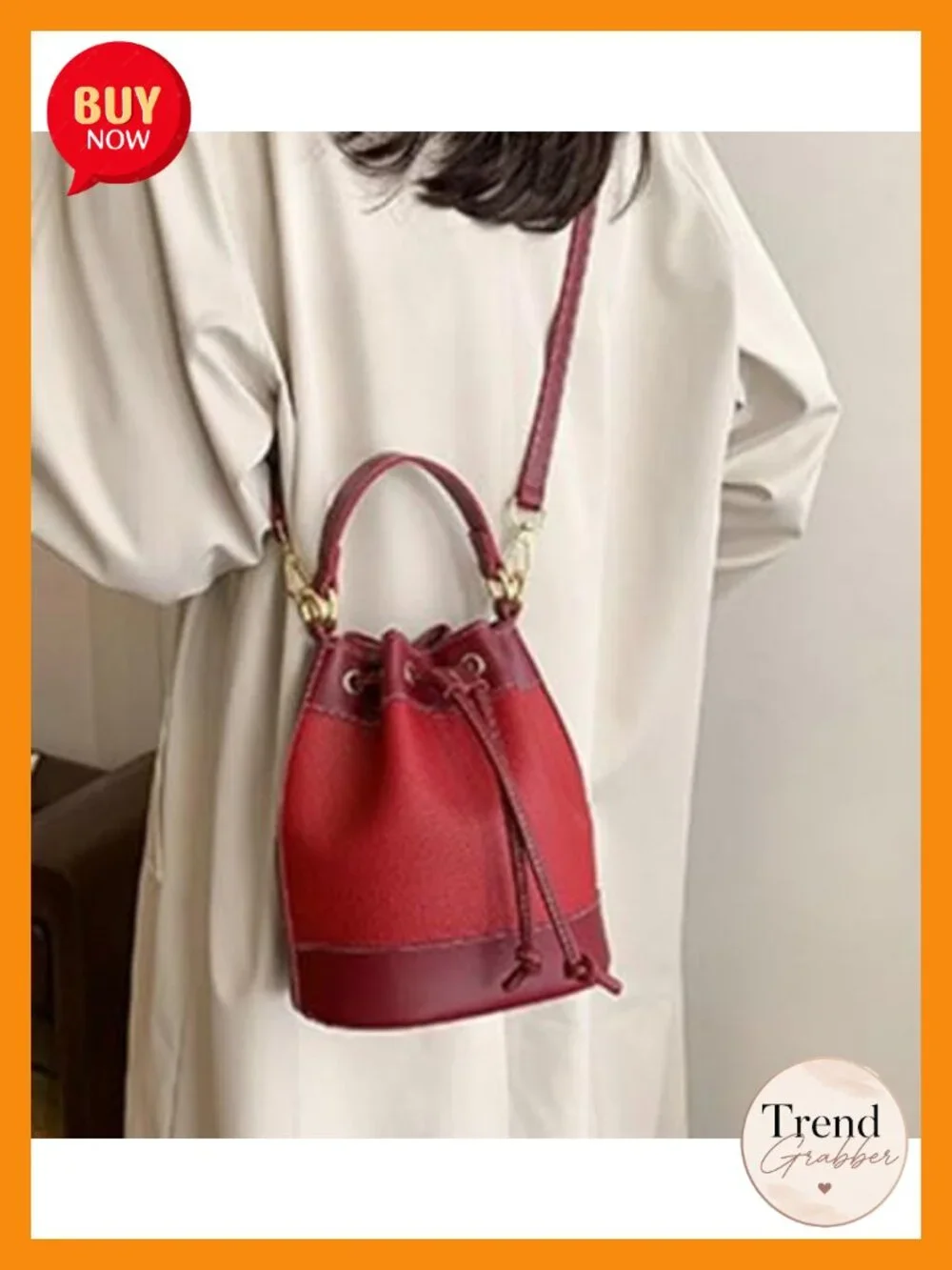 Retro Bucket Bag Drawstring Hobo Purse Adjustable Strap Lightweight Shoulder